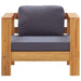 Garden Sofa Chair With Cushion Dark Grey Solid Acacia Wood