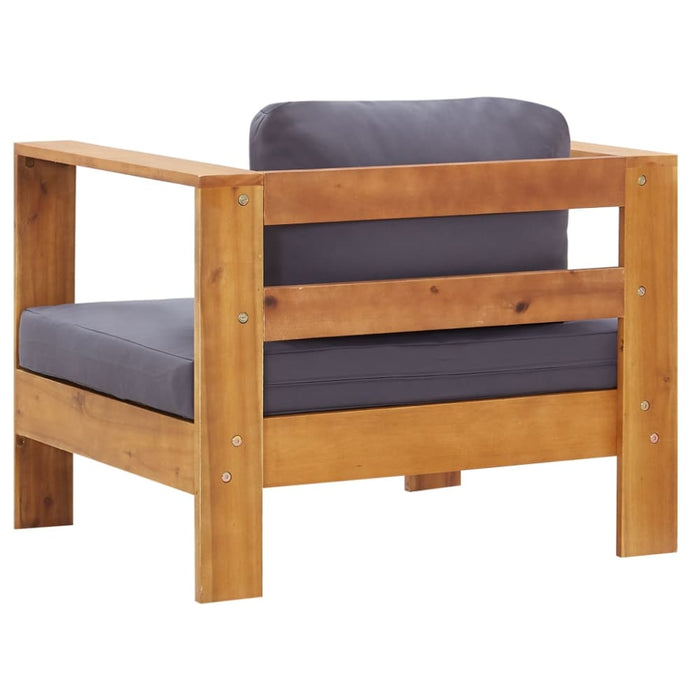 Garden Sofa Chair With Cushion Dark Grey Solid Acacia Wood