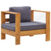 Garden Sofa Chair With Cushion Dark Grey Solid Acacia Wood