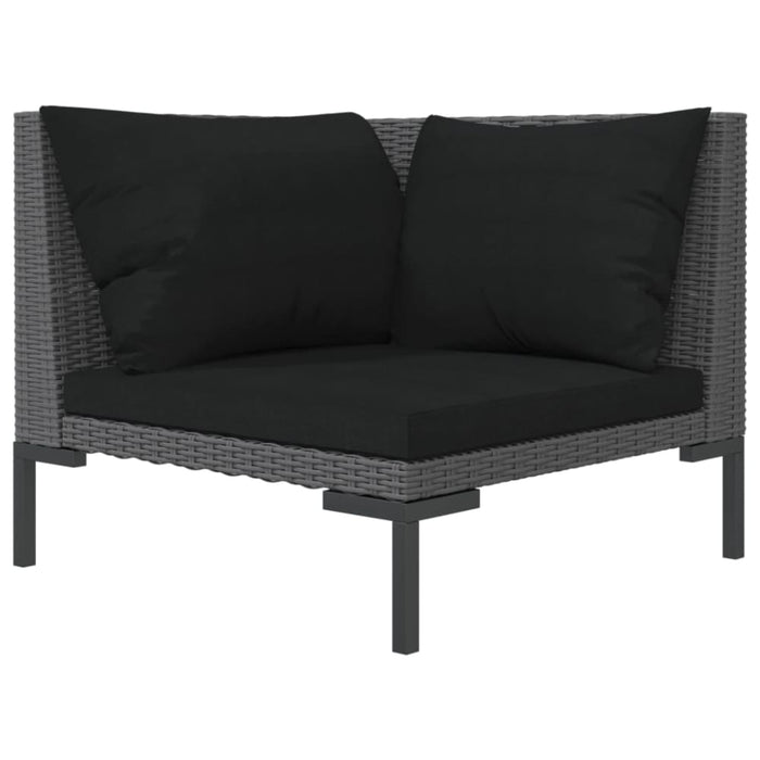 Garden Sofa With Cushions Half Round Poly Rattan Tonlbo