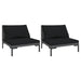 Garden Sofas 2pcs With Cushions Half Round Poly Rattan