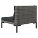 Garden Sofas 3pcs With Cushions Half Round Poly Rattan