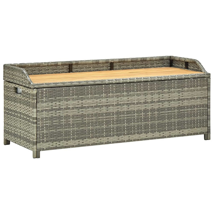 Garden Storage Bench 120 Cm Poly Rattan Grey Alano