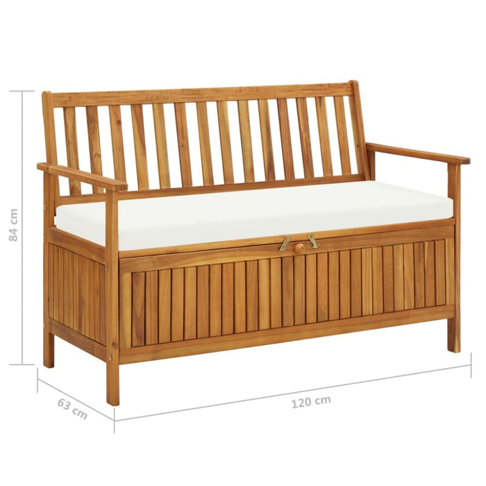 Garden Storage Bench Solid Acacia Wood Aaoxl