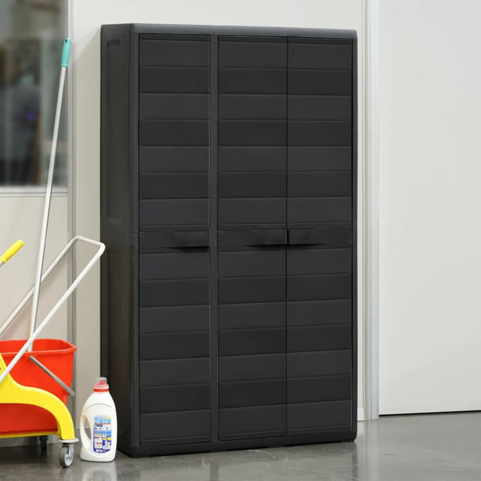 Garden Storage Cabinet With 4 Shelves Black Atibb