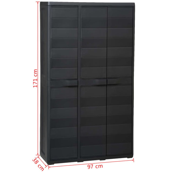 Garden Storage Cabinet With 4 Shelves Black Atibb