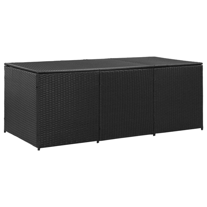 Garden Storage Box Poly Rattan 180x90x75 Cm Black Alaii