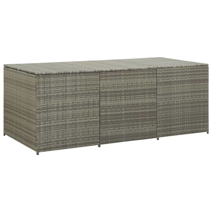 Garden Storage Box Poly Rattan 180x90x75 Cm Grey Alaik