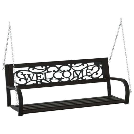 Garden Swing Bench 125 Cm Steel And Plastic Black Toioat