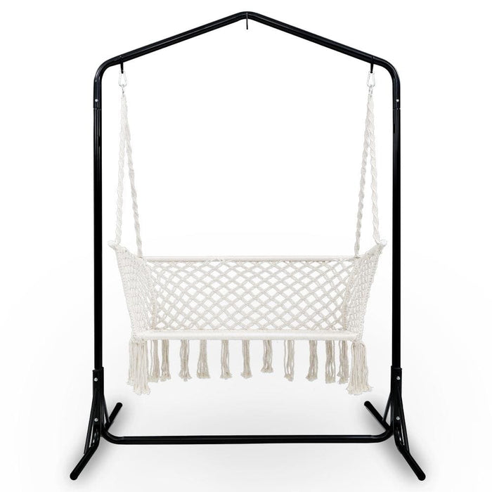 Gardeon Double Swing Hammock Chair With Stand Macrame