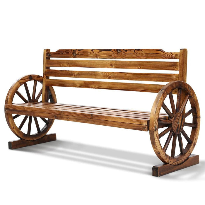 Gardeon Garden Bench Wooden Wagon Chair 3 Seat Outdoor