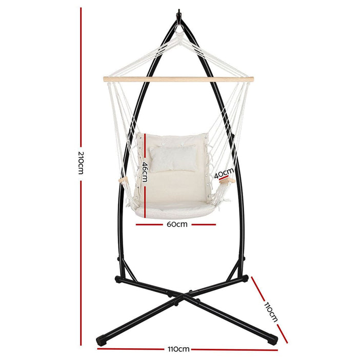 Gardeon Outdoor Hammock Chair With Steel Stand Hanging