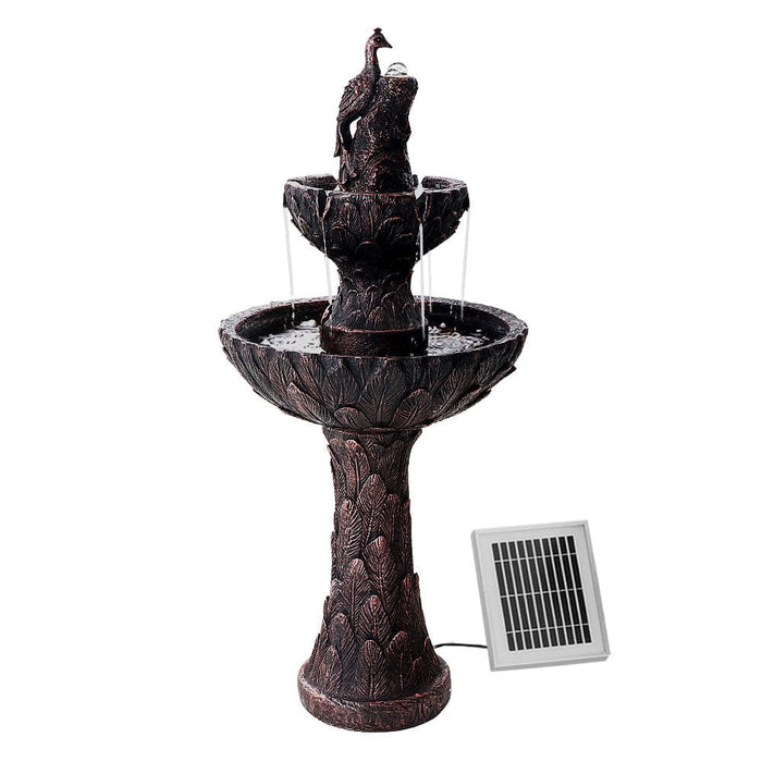 Gardeon Water Solar Fountain Outdoor Bird Bath Peacock