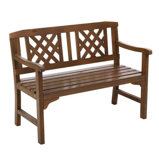 Gardeon Wooden Garden Bench 2 Seat Patio Furniture Timber