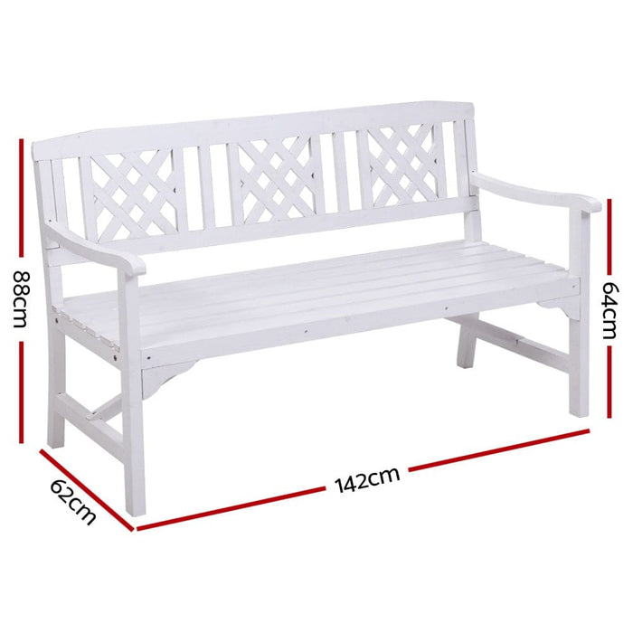 Gardeon Wooden Garden Bench 3 Seat Patio Furniture Timber