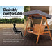 Gardeon Wooden Swing Chair Garden Bench Canopy 3 Seater