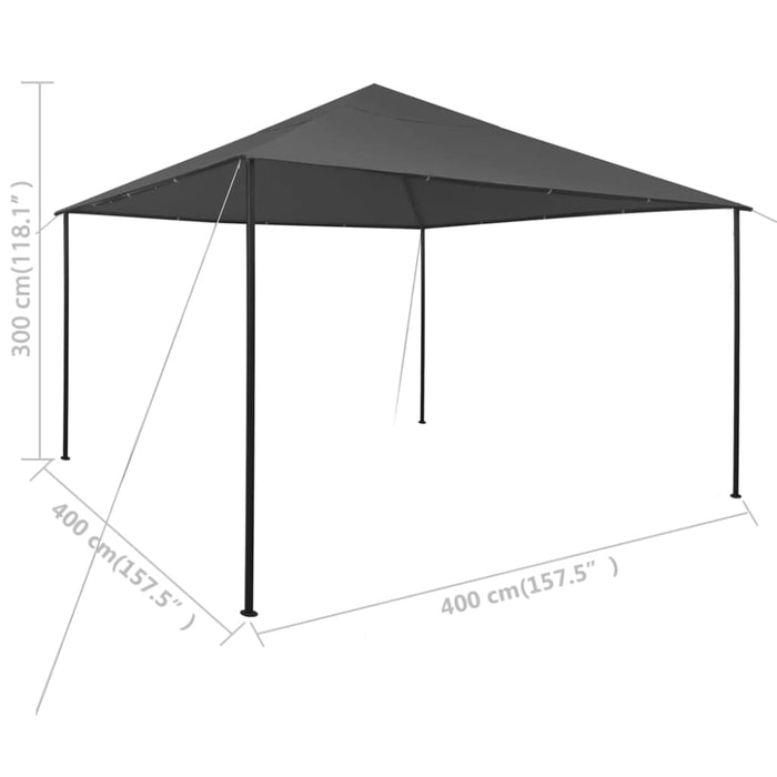 Gazebo 4x4x3 m Anthracite Toxxtn