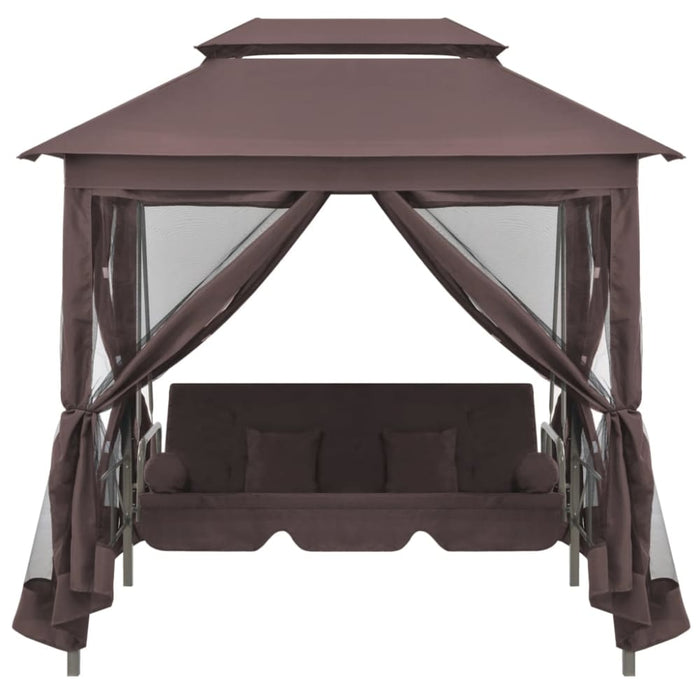 Gazebo Convertible Swing Bench Coffee Atxab