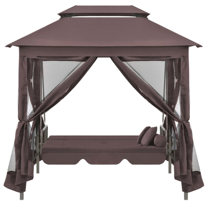 Gazebo Convertible Swing Bench Coffee Atxab