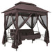 Gazebo Convertible Swing Bench Coffee Atxab