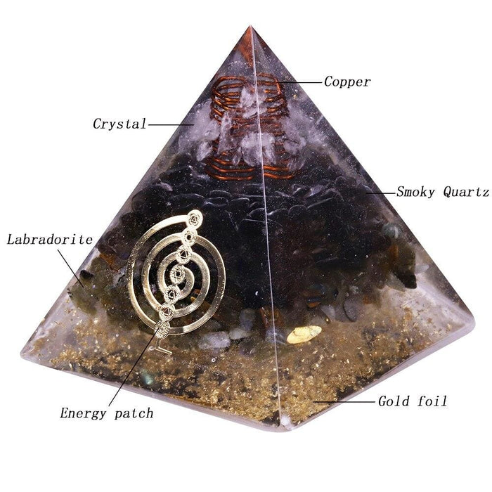 Geometrie Orgonite Pyramid Muladhara Chakra Obsidian