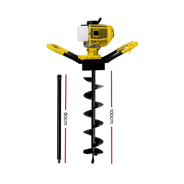 Giantz 80cc Petrol Post Hole Digger Auger Bits Drill Borer