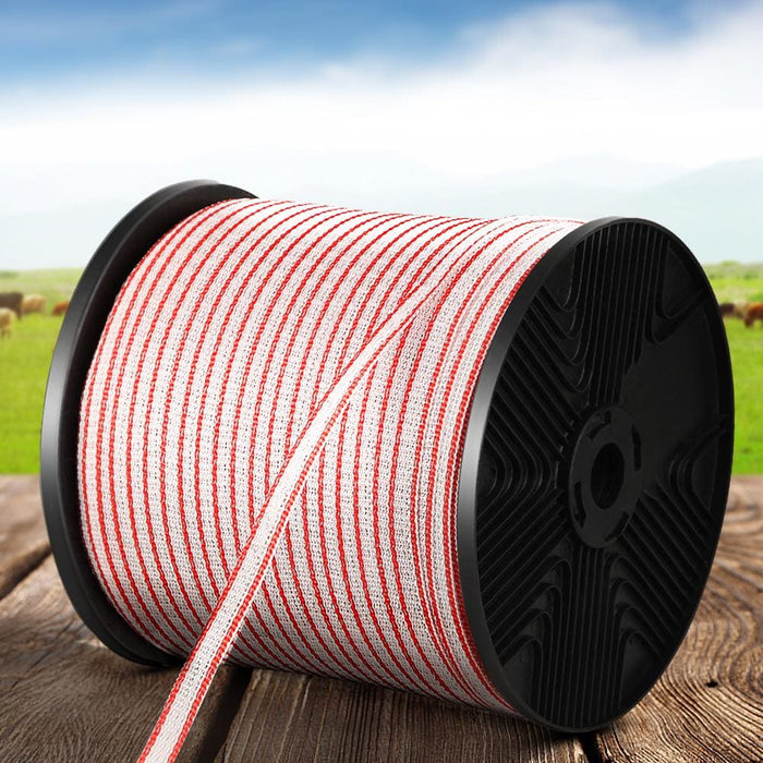 Giantz Electric Fence Wire 400m Tape Fencing Roll Energiser