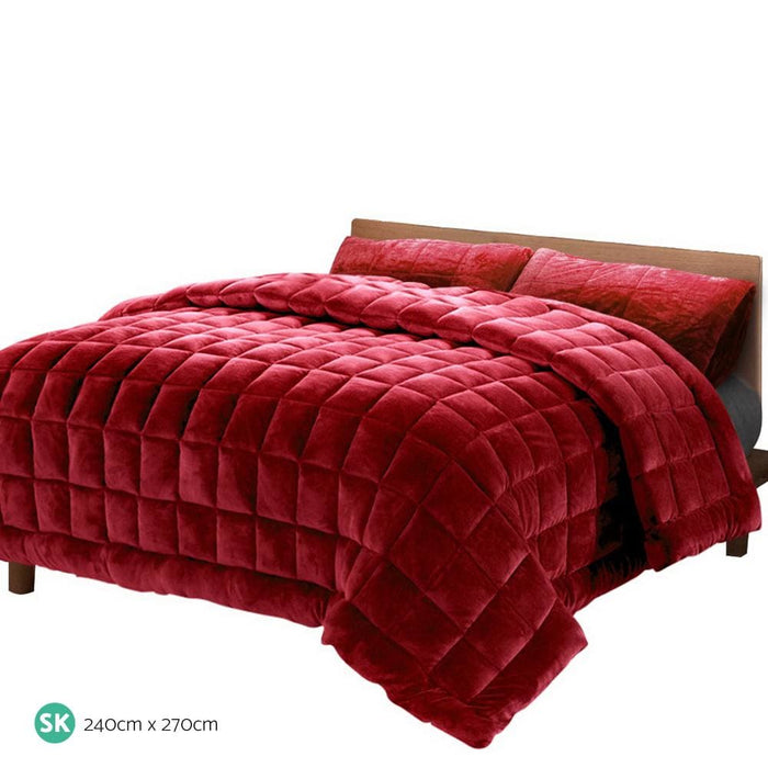 Giselle Bedding Faux Mink Quilt Comforter Fleece Throw