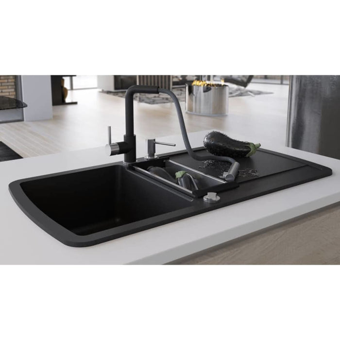 Granite Kitchen Sink Double Basin Black Oappok