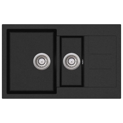 Granite Kitchen Sink Double Basin Black Oappxx