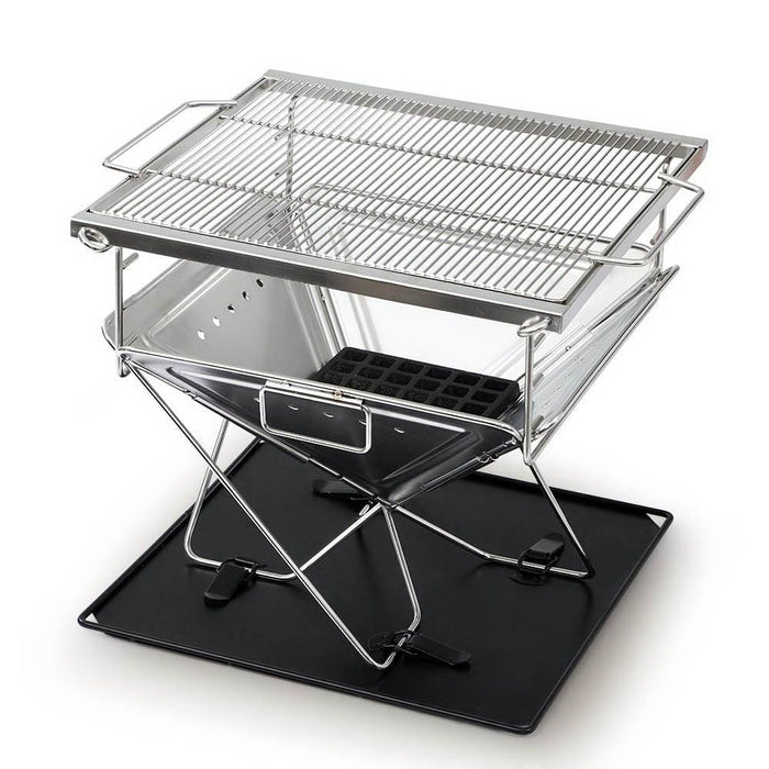 Grillz Camping Fire Pit Bbq Portable Folding Stainless