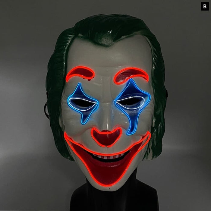 Halloween Scary Creepy Killer Clown Luminous Masks Cosplay