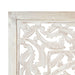 Hand Carved 3 Panel Room Divider White Solid Mango Wood