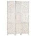 Hand Carved 3 Panel Room Divider White Solid Mango Wood