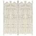 Hand Carved 4-panel Room Divider White 160x165 Cm Solid