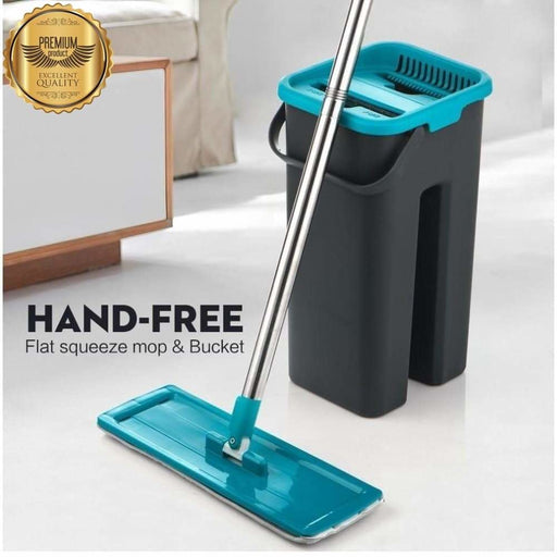 Hand Free Wringing Floor Cleaning Flat Squeeze Mop And 