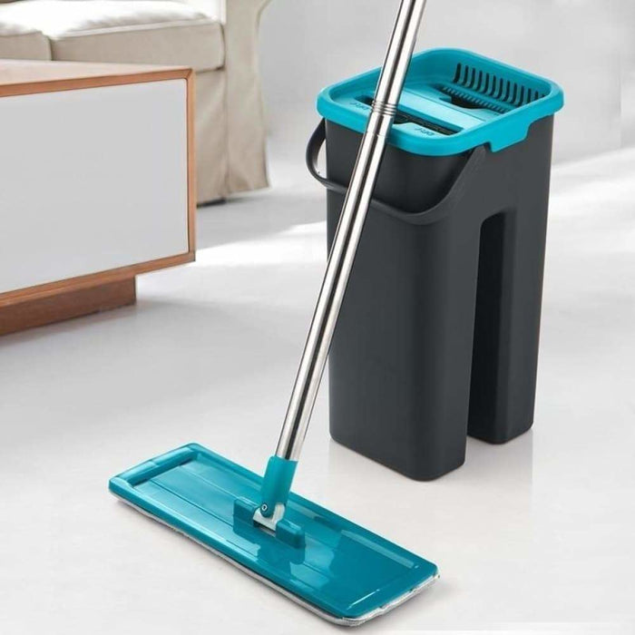 Hand Free Wringing Floor Cleaning Flat Squeeze Mop And 