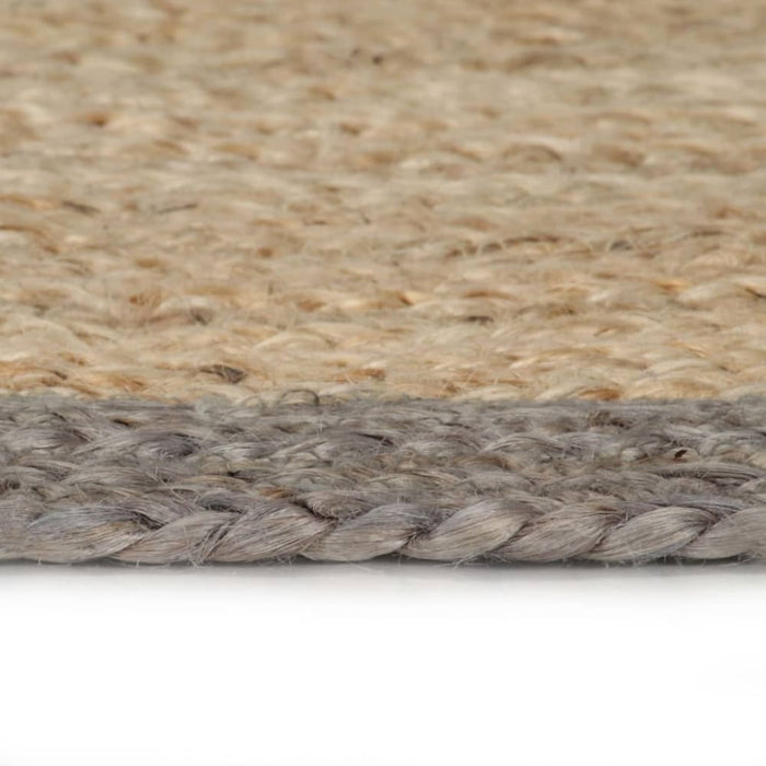 Handmade Rug Jute With Grey Border 150 Cm