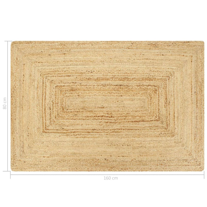 Handmade Rug Jute Natural 80x160 Cm