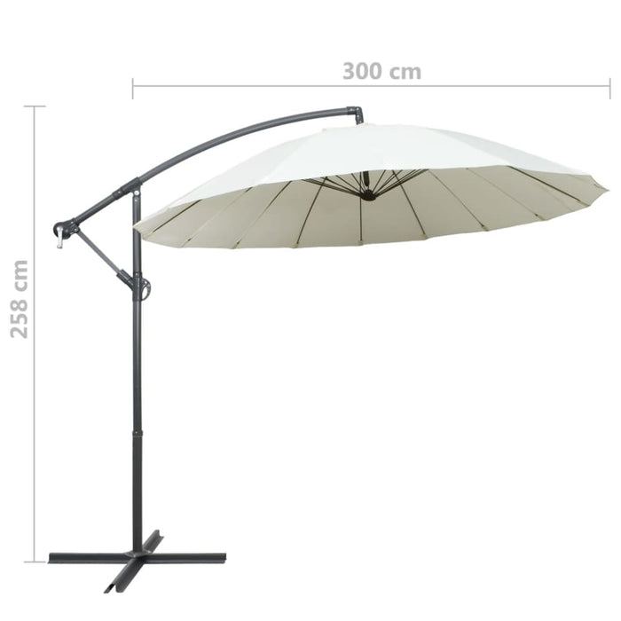 Hanging Parasol White 3 m Aluminium Pole Aixxb