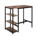 High Bar Table Pub Industrial 3-tier Storage Shelf Wooden