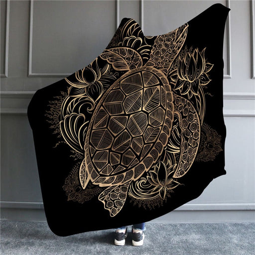 Hooded Blanket Turtle Tortoise Sherpa Fleece Wearable