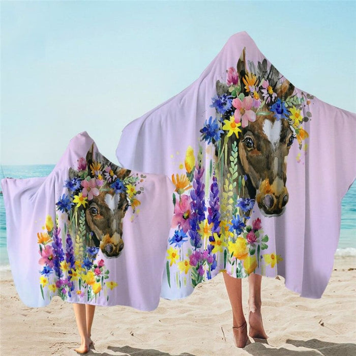 Horses Hooded Towel Animal Bath With Hood Photography