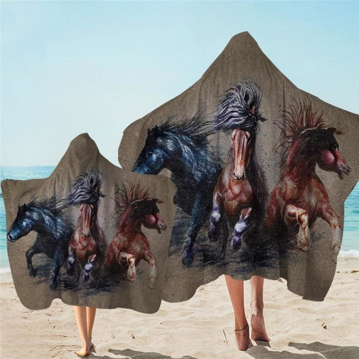 Horses Hooded Towel Animal Bath With Hood Photography