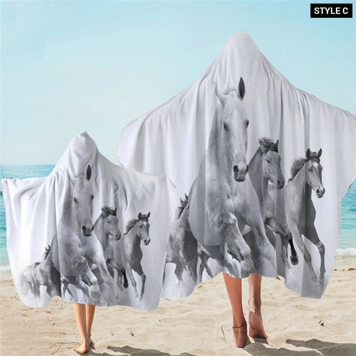 Horses Hooded Towel Animal Bath With Hood Photography