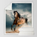 Horses Sherpa Throw Blanket3d Dusty Lightning Printed