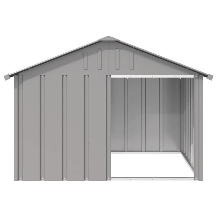 Dog House Grey 116.5x103x81.5 Cm Galvanised Steel Oiopax