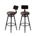 2x Industrial Bar Stools Kitchen Stool Pu Leather Barstools