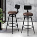 2x Industrial Bar Stools Kitchen Stool Pu Leather Barstools