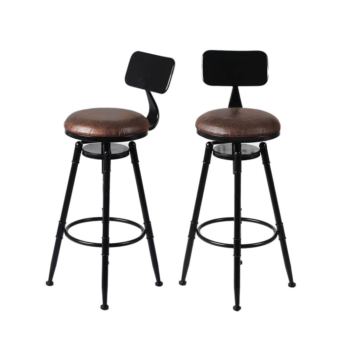 4x Industrial Bar Stools Kitchen Stool Pu Leather Barstools